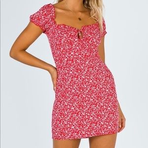 Princess Polly Corinna Red Floral Mini Dress